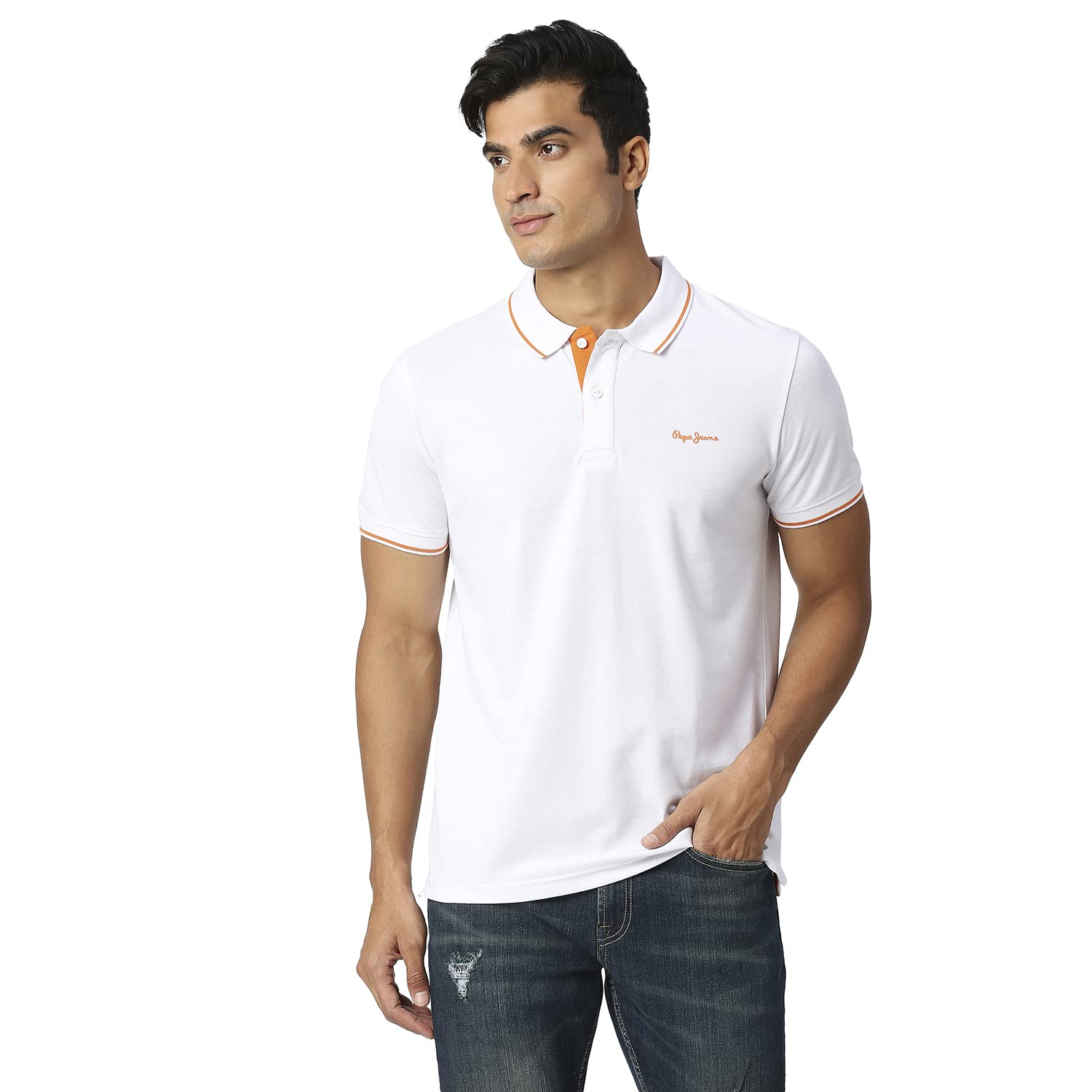 Pepe Jeans MenS Regular Fit T-Shirt (Pm542035800L_White
