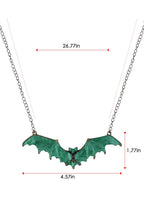 Alilang Gothic Bat Necklace Choker Flying Bat Pendant Necklace Halloween for Women, Green