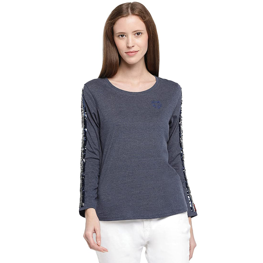 Pepe Jeans WomenS Plain Regular Fit T-Shirt (Carrie Ip_Indigo M)