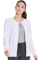 Dickies Scrub Jackets For Woman Snap Front Warm-up Jacket With 2 Pockets - DK305, L, White