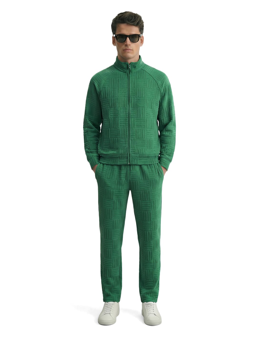 The Indian Garage Co Mens Relaxed Fit Self Design and Co-ords Set