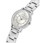 GUESS Ladies 28mm Watch - Silver Tone Bracelet Silver Tone Case White Dial