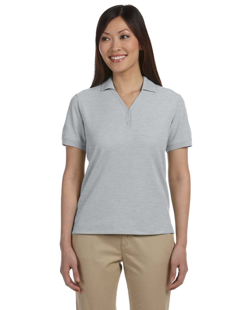Ladies Pima Piqu Y-collar Polo - WHITE - XS(D0102H7Y7c2)