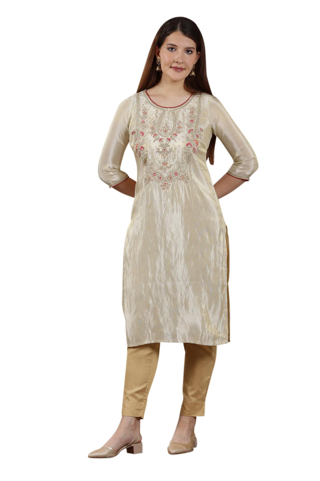Aurelia WomenS Solid Straight Kurta | Lightweight Round Neck Kurta For Women | Solid Kurta For Women | Beautiful Regular Fit Kur