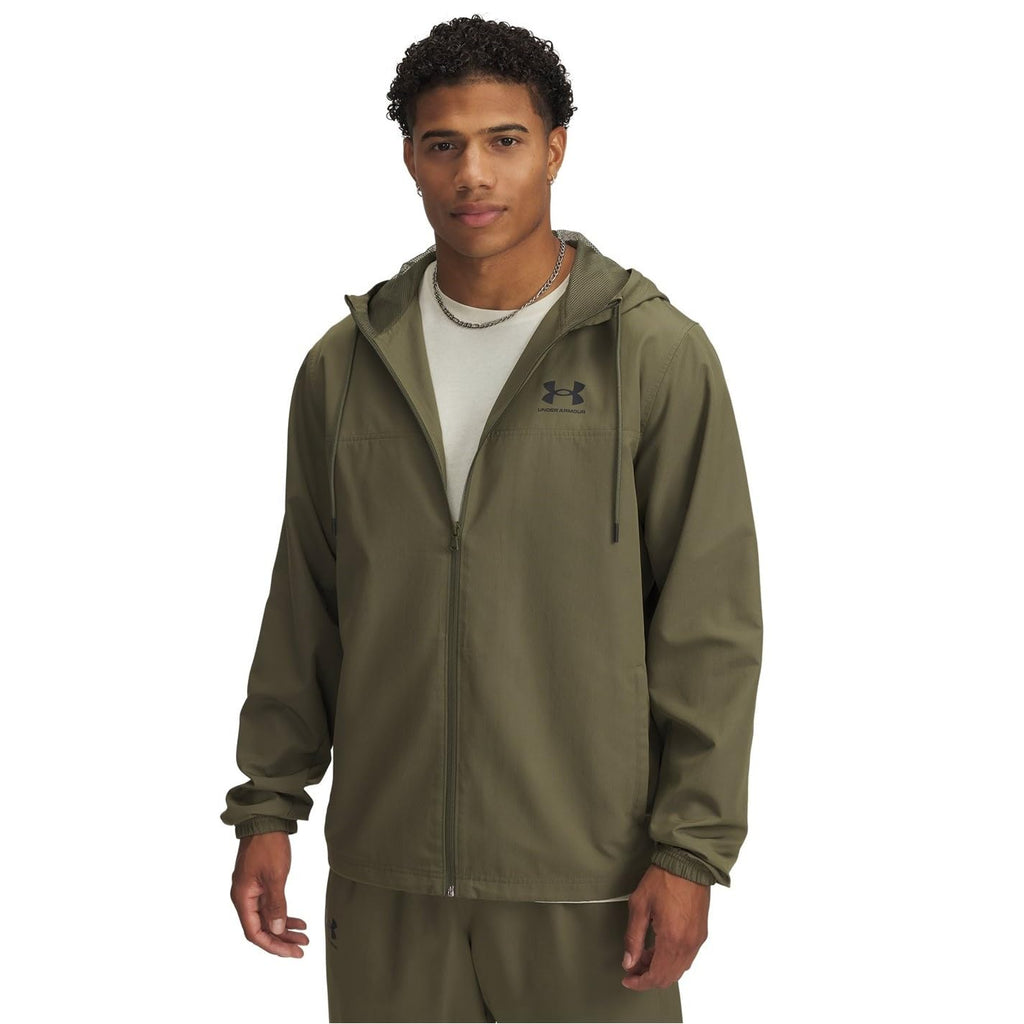 Under Armour Men's Rival Woven Windbreaker, (390) Marine OD Green / / Black, XX-Large Tall