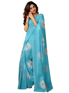 Satrani WomenS Chanderi Cotton Printed Ready To Wear One Minute Pre Pleated Readymade Saree With Unstitched Blouse Piece (32Rs2