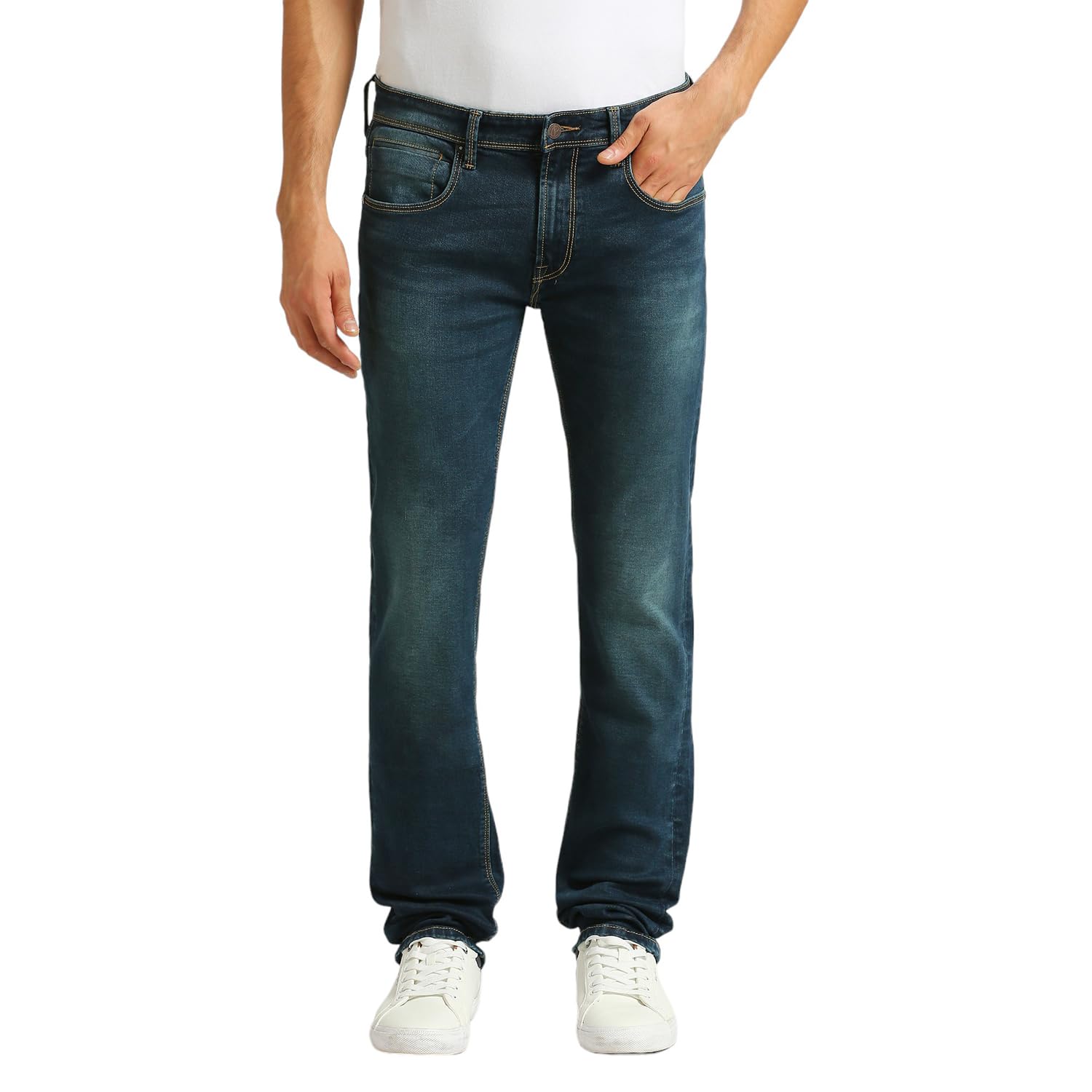 Pepe Jeans MenS Slim Jeans (Pm207888A193_Green Used_Dark Indigo Blue