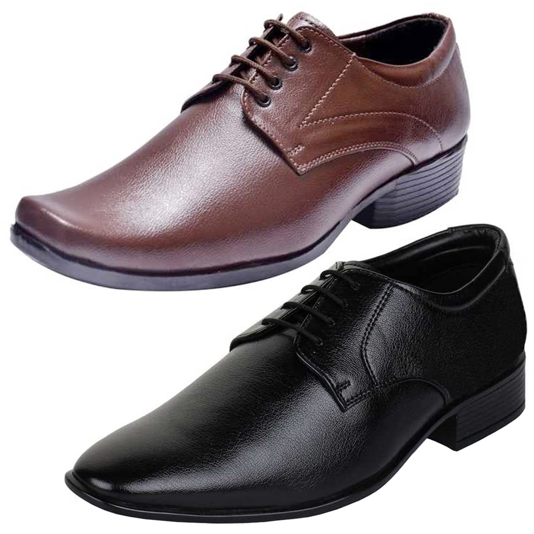 Fashionable Trendy Formal Shoes/Party Shoes/ 2 Shoes Combo with Free Belt for Men and Boys (BAZAAR7914_VTR301Blk) Multicolor 9