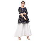 Idalia Gold Print Peplum Kurta Set