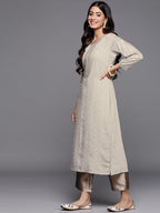 Libas WomenS Viscose Rayon Woven Design Straight Kurta (28069_Taupe