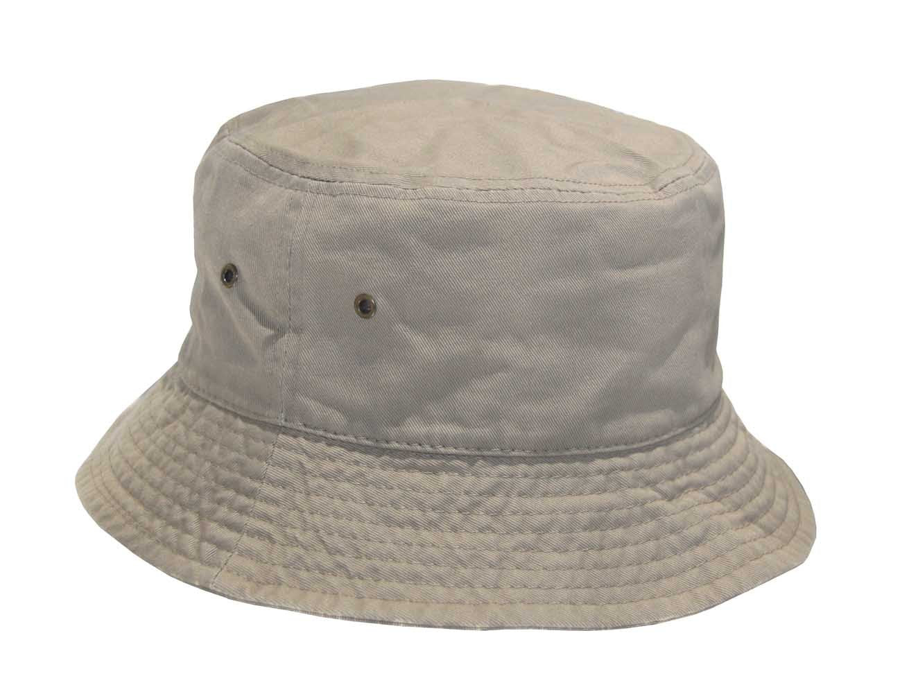 Short Brim Visor Cotton Bucket Sun Hat Khaki Large/X-Large