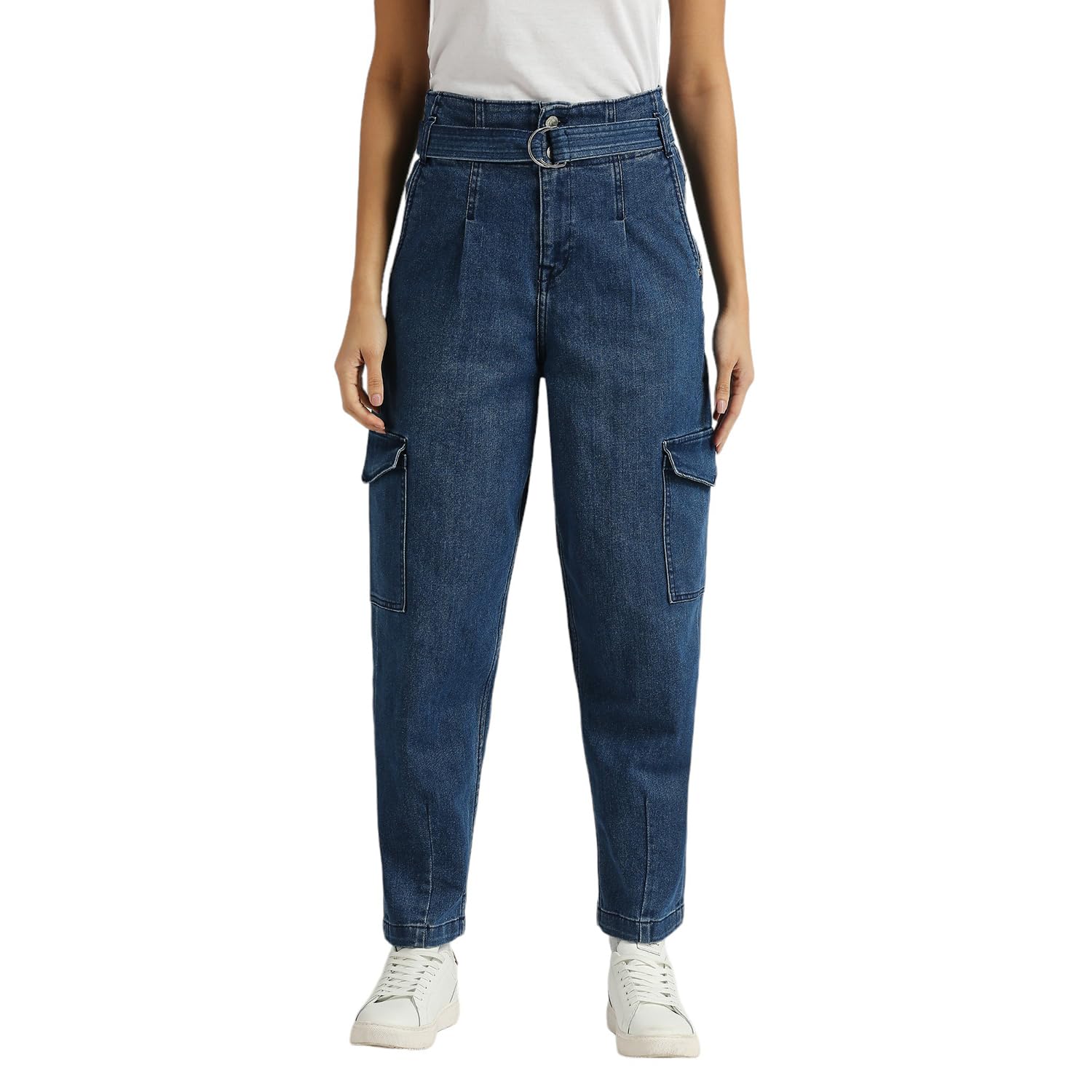 Tapered Ultra High Waist Utility Jeans