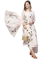 ANNI DESIGNER Womens Cotton Blend Straight Printed Kurta with Pant & Dupatta (Brush-Peach-TNW_L_Peach_Large)