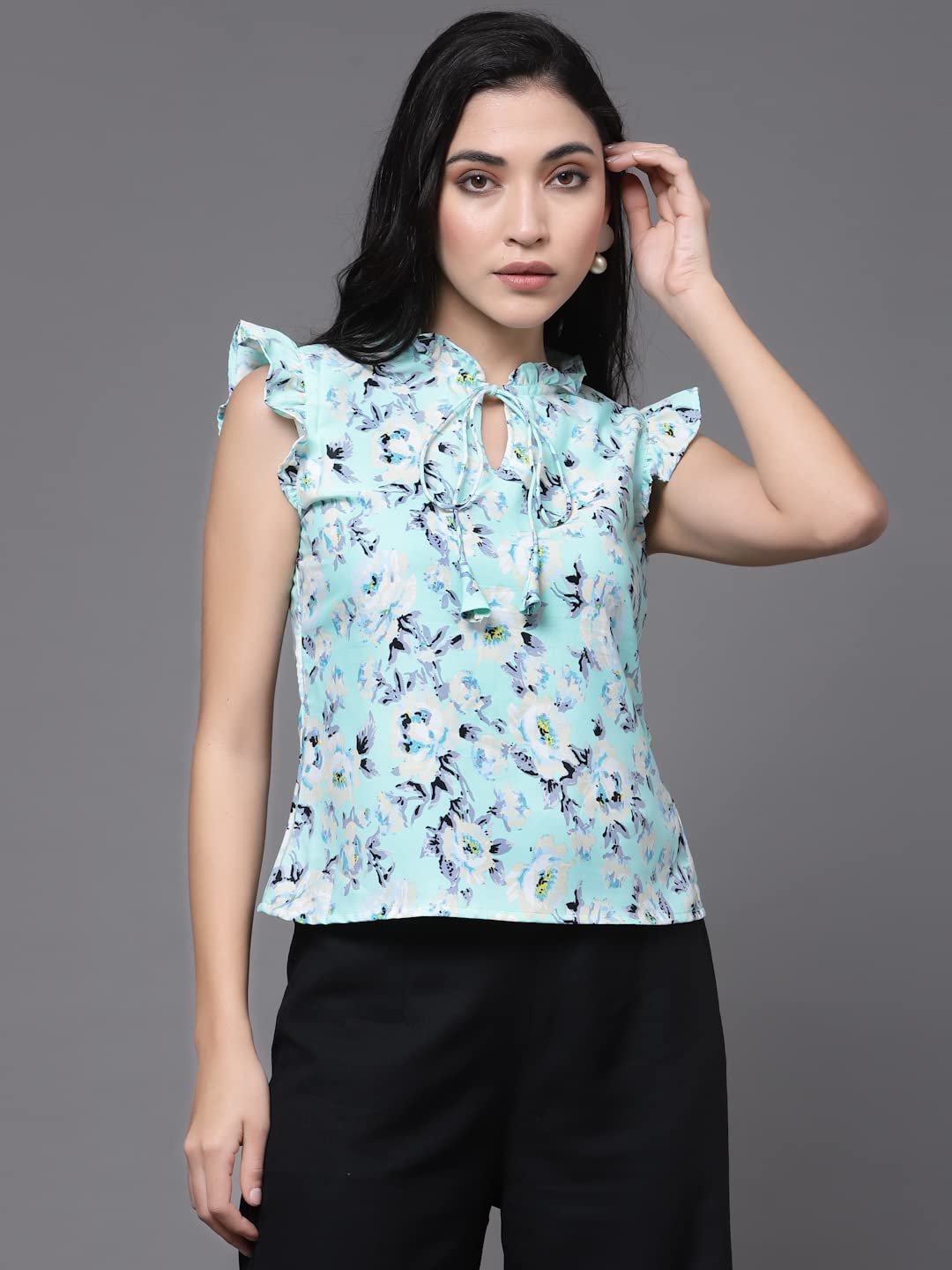 OOMPH! Sleeveless Tops for Women, Green - mt479