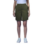 Olive Mid Waist Regular Fit Shorts