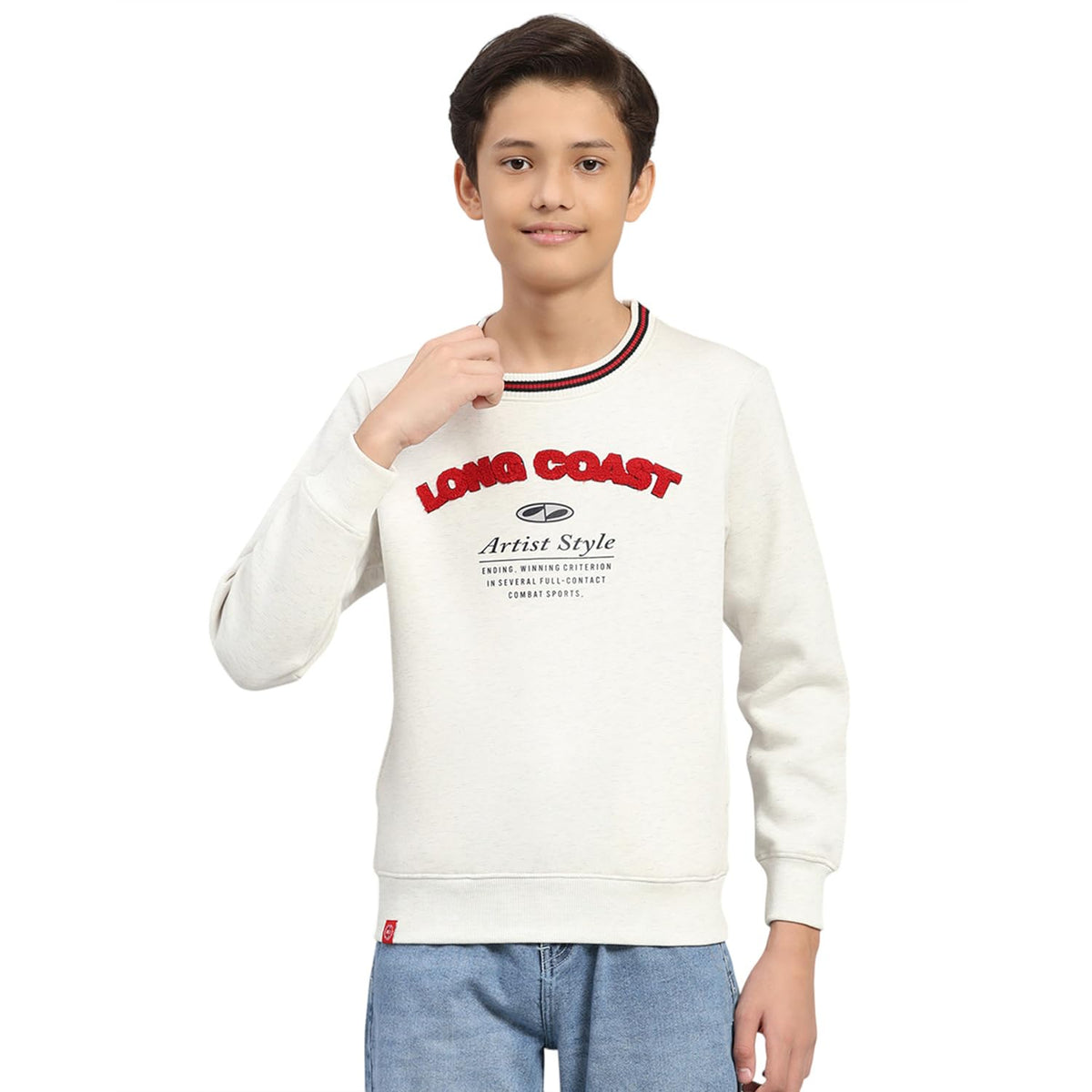 Monte Carlo Boys Regular Fit Printed Pull On Full Sleeve Winter Sweatshirt | Stylish Full Sleeve Sweatshirt | Comfortable Casual 13-14