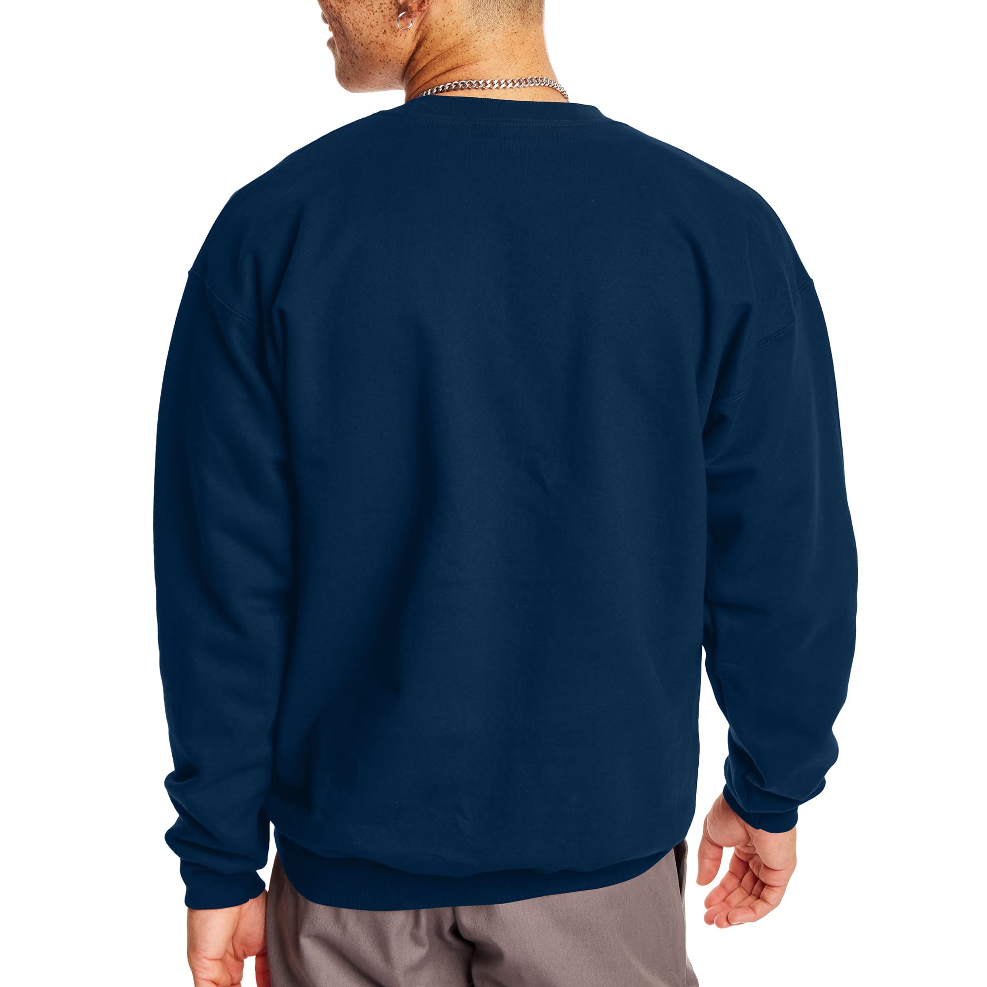 Hanes Men's Ultimate Cotton Heavyweight, Navy, Large