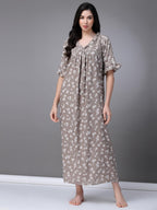 OOMPH! Cotton Blend Nighty for Womens | Night Gown | Nighty | Nightdress | Maxi Dress | Sleepwear | Gown for Women | Nighties |