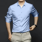 Deelmo MenS Stylish Solid Satin Casual Shirt For Men Full Sleeves| Poly Satin Silk Shirt Sky Blue
