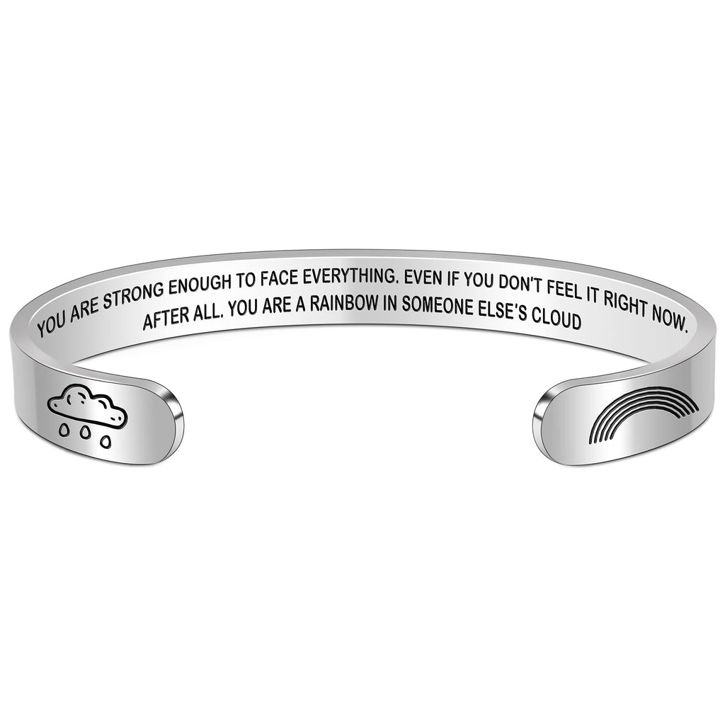 Btysun Anxiety Bracelets for Women Inspirational Gifts for Her Teen Girls Rainbow Bracelet Strong Faith Encouragement Friend Bra