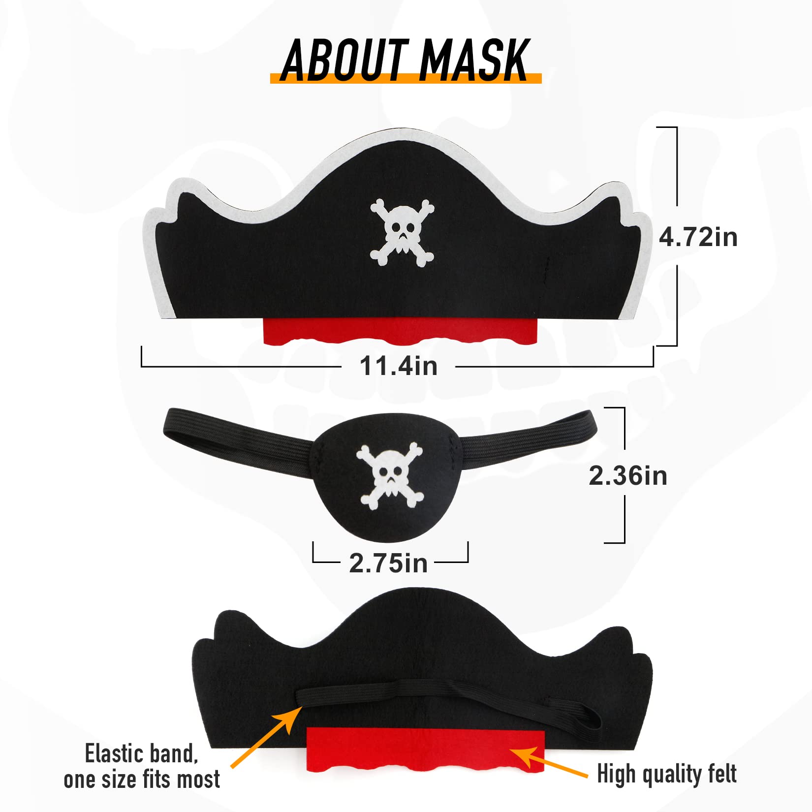 RioRand Cartoon Pirate Dress Up Satin Capes Cosplay Birthday Party Kids Costume (1-pack) (Black)