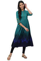 Aurelia Women'S Tide Pool Solid A-Line Kurta_22Aua13558-604798_S