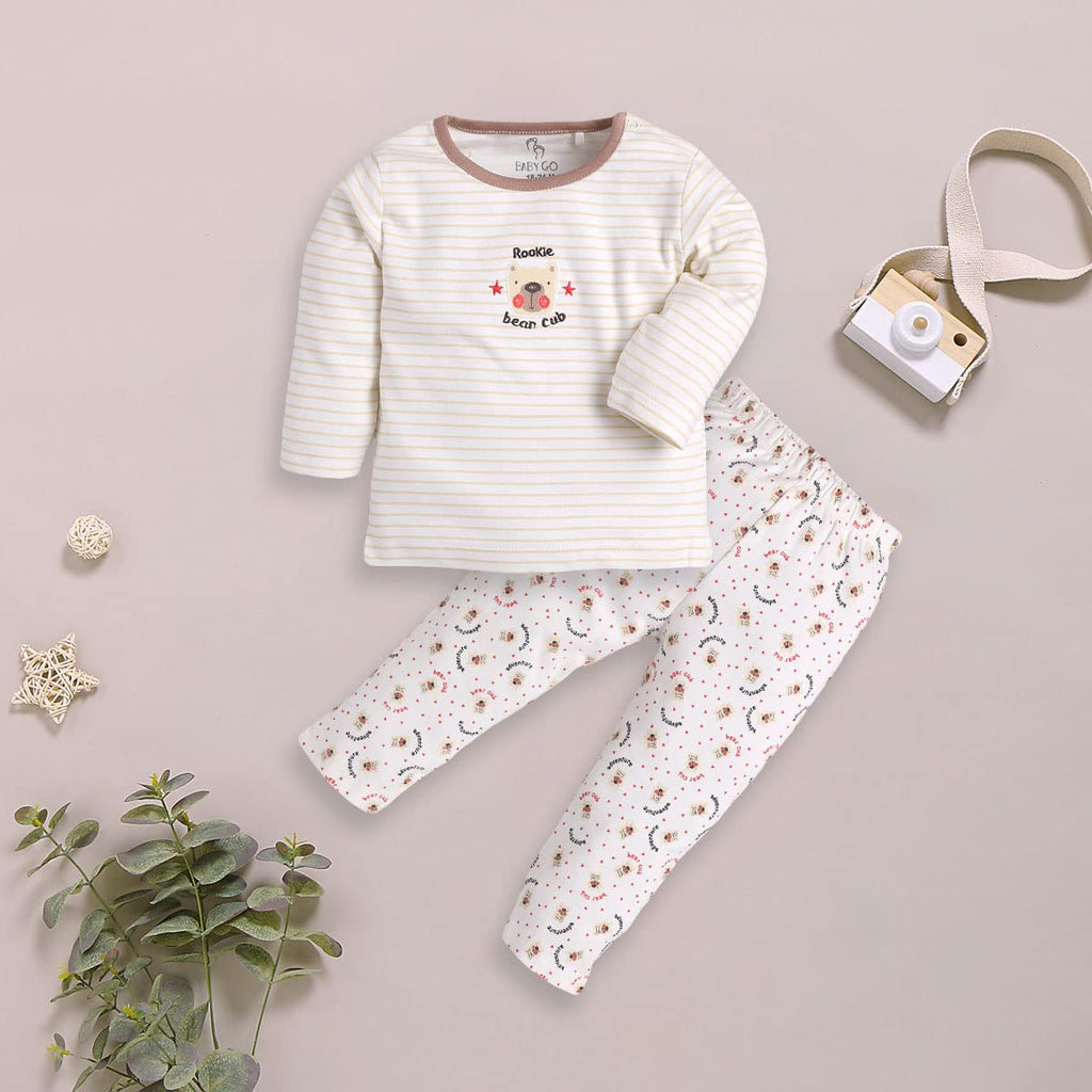 BABY GO 0-6M,6-12M,12-18M,18-24M Full Sleeves 100% Pure Cotton Clothing Set/T-Shirt & Pajama for Baby Boys