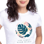 Bewakoof Womens Graphic Printed 100% Cotton T-Shirt - Slim Fit, Round Neck, Half Sleeves