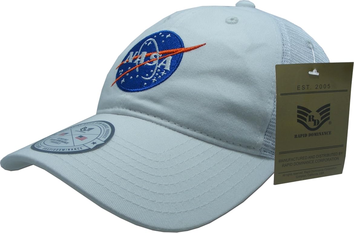 NASA Relaxed Trucker Cap, Meatball, White