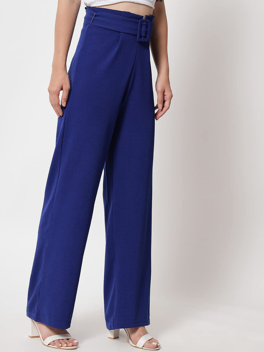 Kotty Pack Of 2 Women Flared Fit Multicolor Viscose Rayon Trousers