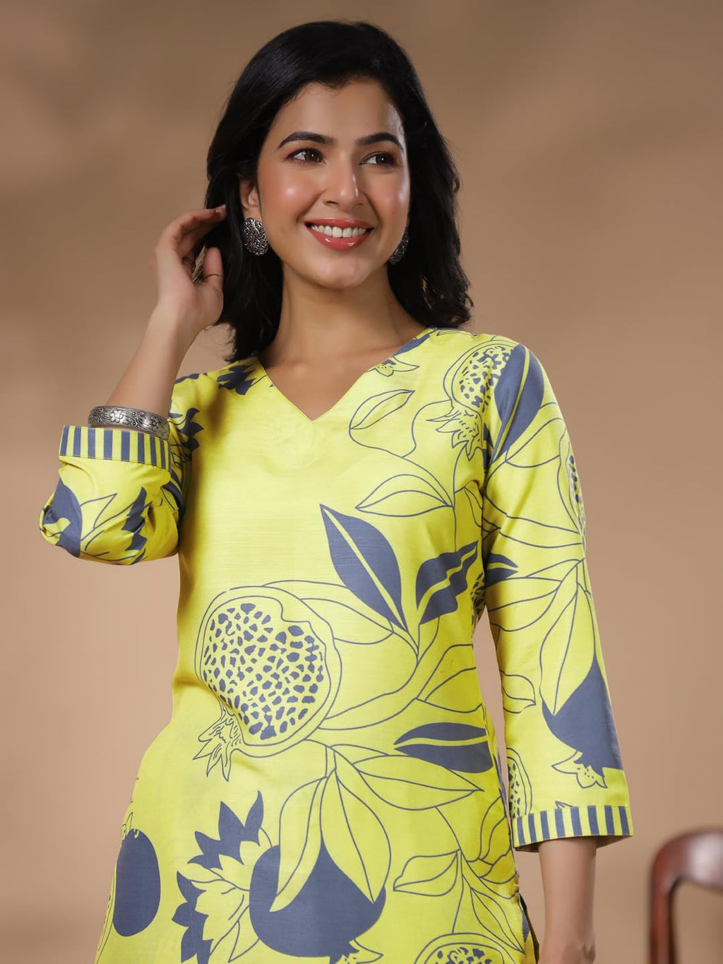 ANNI DESIGNER Women s Kurta Rayon Blend Palazzo Set, Green, S
