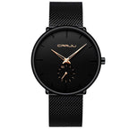 Mens Watches Ultra-Thin Minimalist Waterproof-Fashion Wrist Watch for Men Unisex Dress with Stainless Steel Mesh Band-Rose Gold 