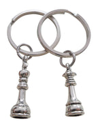 Chess Piece Charm Keychains, King and Queen Set - Couples Keychain Set