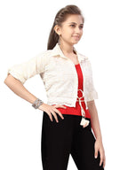 Aarika Girls A-Line Coat (JK-5021_Cream