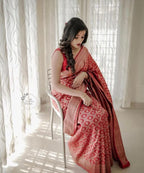 Flosive Womens Present Banarasi Soft Lichi Silk Saree Beautiful Jacquard Rich Pallu Design Work Zari Woven Kanjivaram Silk Styl