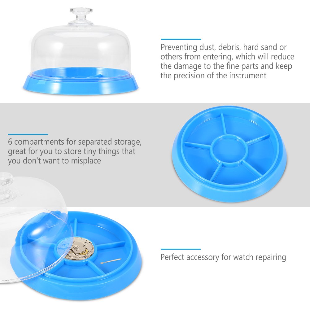 Watch Movement Dust Cover, Moistureproof Anti-dust Tray Storage Box for Watches Movement Parts