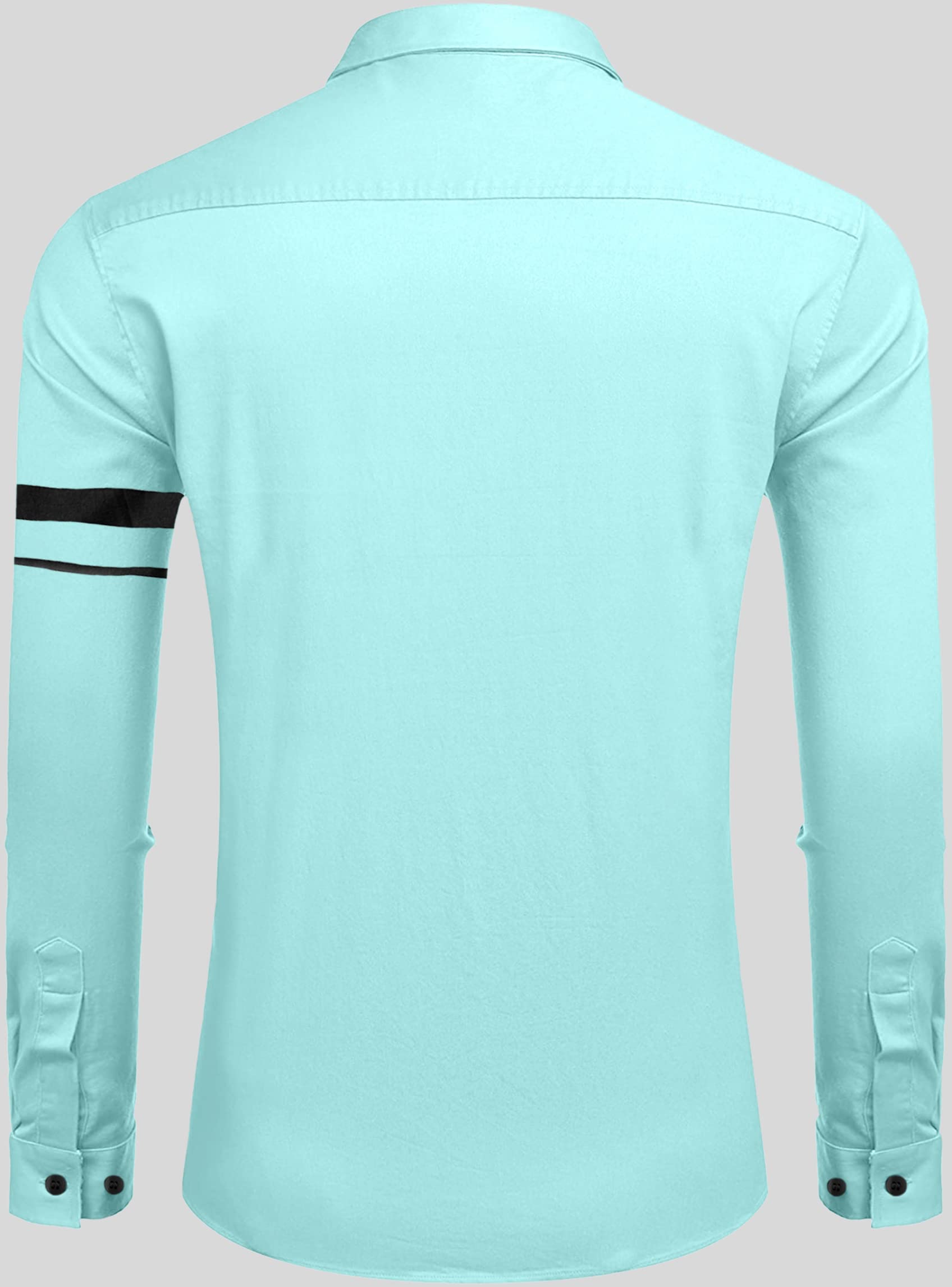 Zartha MenS Regular Fit Striped Pattern Cotton Blend Shirt With Spread Collar Long Sleeve And Standard Length | Shirt For Man A