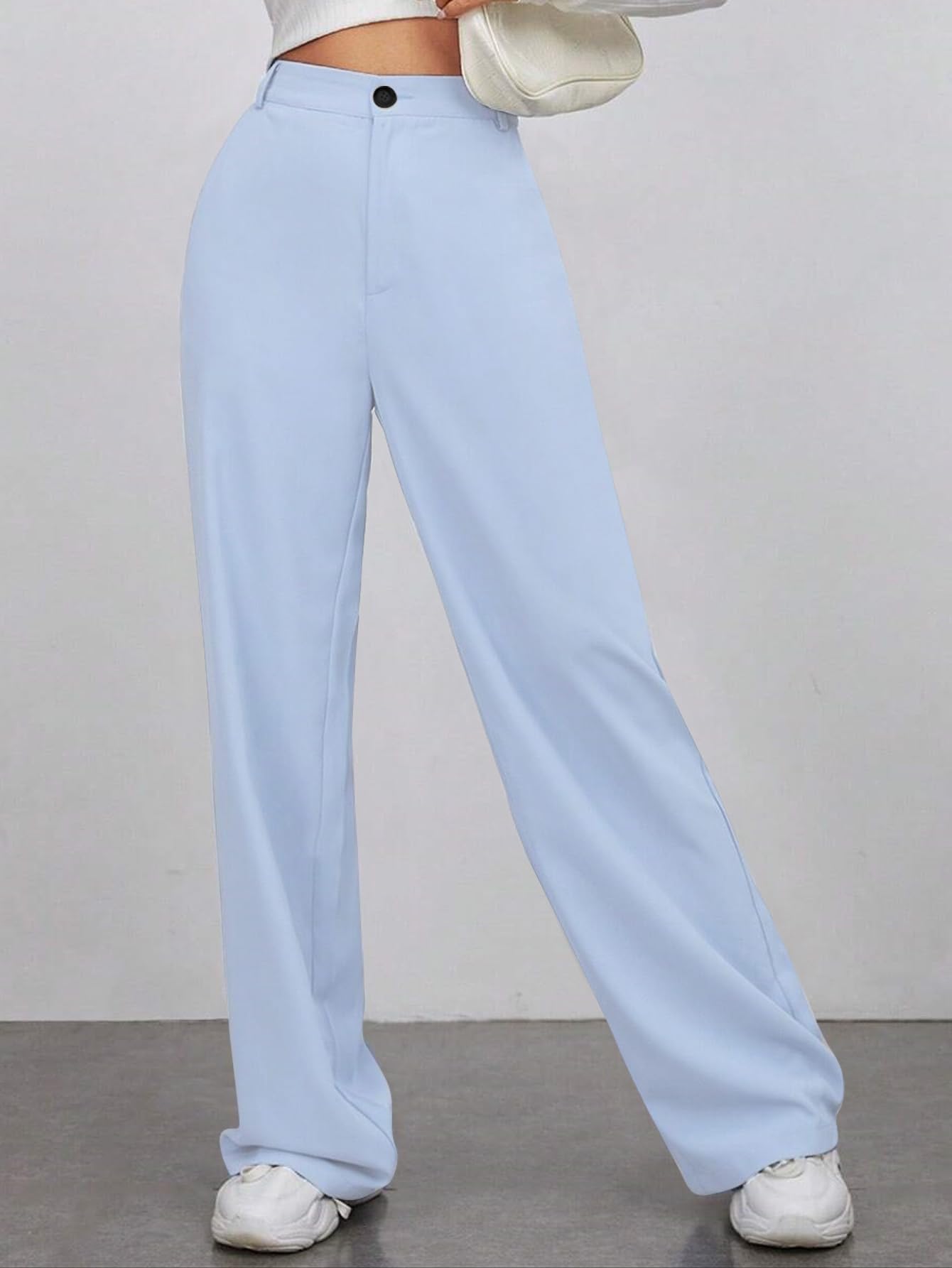 Toochki Trouser for Women | High Waist Trousers for Womens | Summer Track Pants | Casual Lycra Pant | Color Sky Blue
