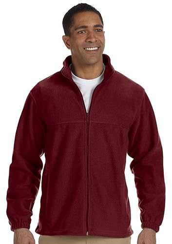 Mens 8 oz Full-Zip Fleece - BLAcK - 5XL(D0102H76U48)