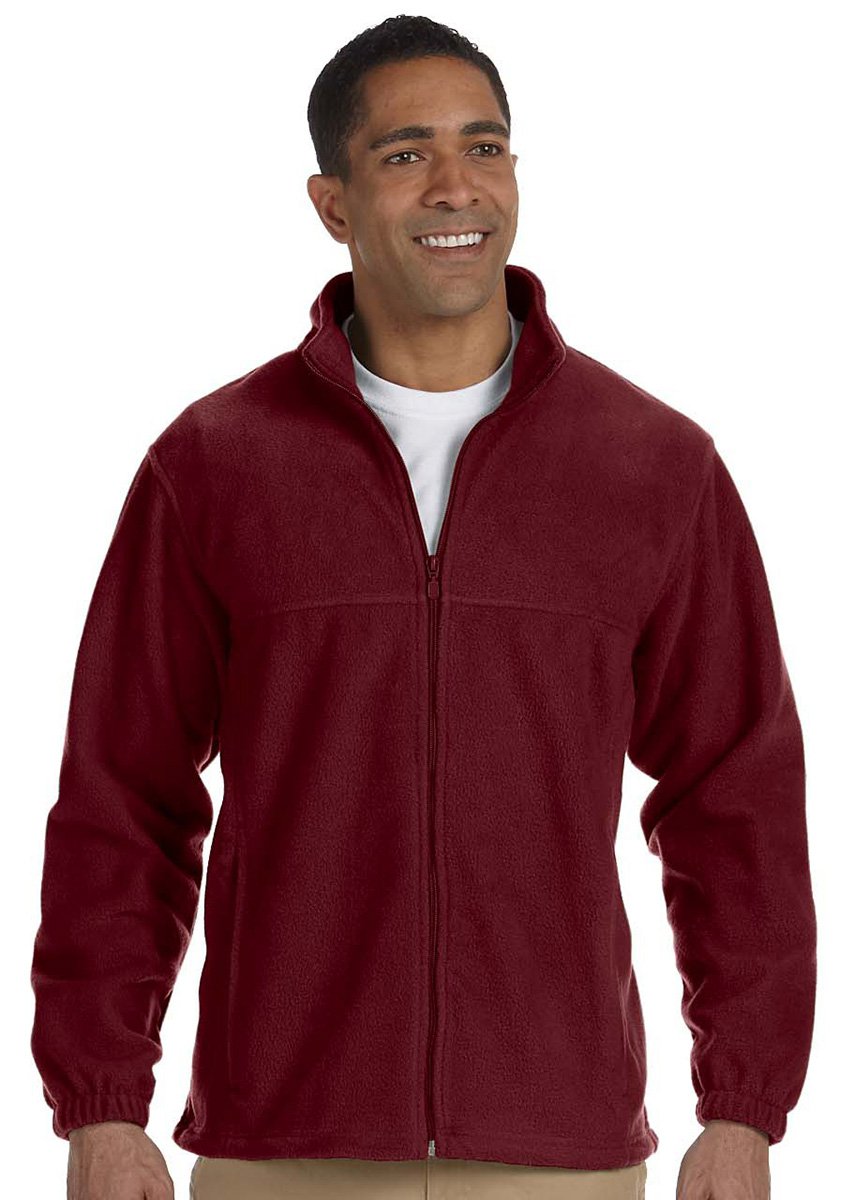 Mens 8 oz Full-Zip Fleece - BLAcK - 5XL(D0102H76U48)