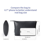 Narwey Small Makeup Bag for Purse Vegan Leather Travel Makeup Pouch Cosmetic Bag Zipper Pouch for Women