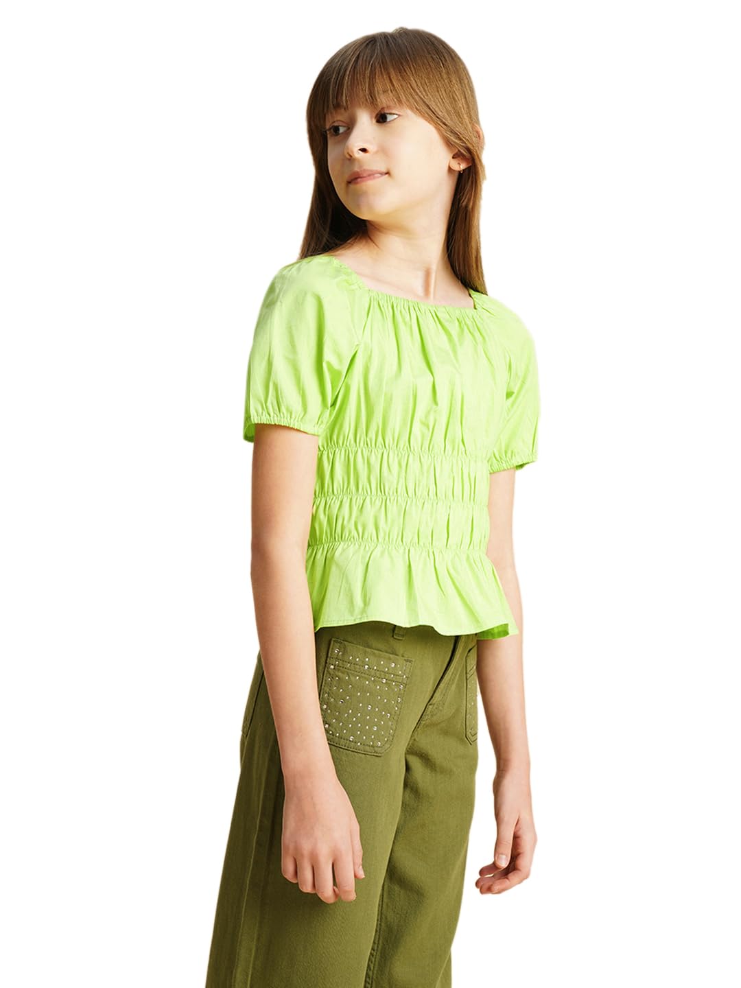 Vero Moda Girls Regular Fit Green Top