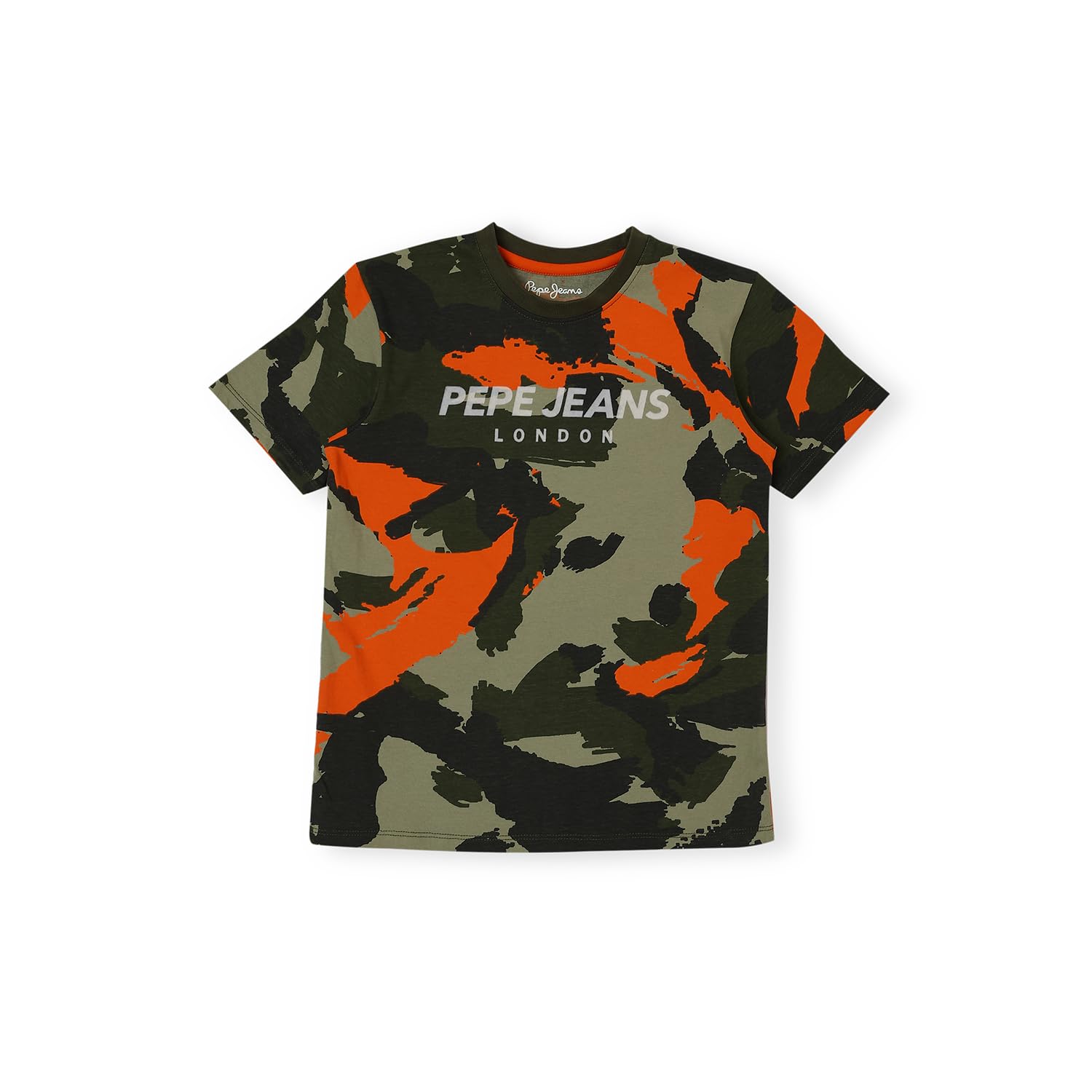 Pepe Jeans BoyS Regular Fit T-Shirt (Pb503823_Olive Green_Multi