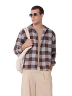 The Indian Garage Co Mens Relaxed Fit Checkered Resort Wear Sweater