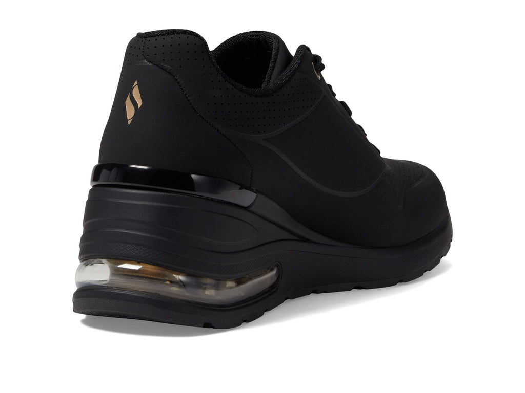 Skechers Women's Million Elevated Air Sneaker, Black, 7