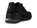 Skechers Women's Million Elevated Air Sneaker, Black, 7
