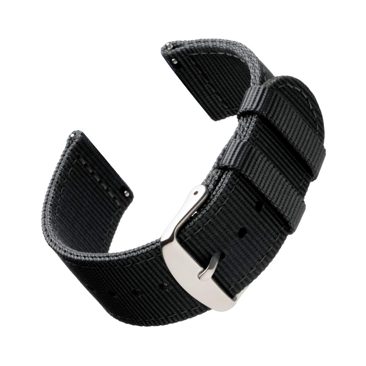 Archer Watch Straps - Premium Nylon Quick Release Replacement Watch Bands for Men and Women, Watches and Smartwatches (Black, 22