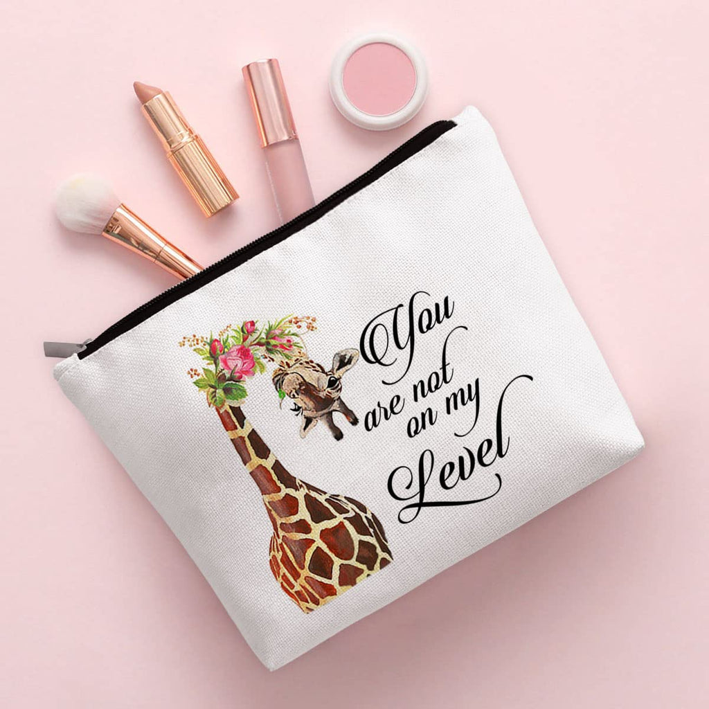BiuNiuring Giraffe Gifts for Women, Giraffe Gifts for Giraffe Lovers, Funny Giraffe Makeup Bag, Cosmetic Bag, You Are Not on My
