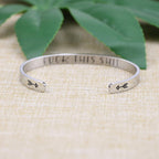 JoycuFF Bracelets for Women Funny Inspirational Jewelry Engraved Mantra Cuff Bangle Personalized Birthday Christmas Gift for Her
