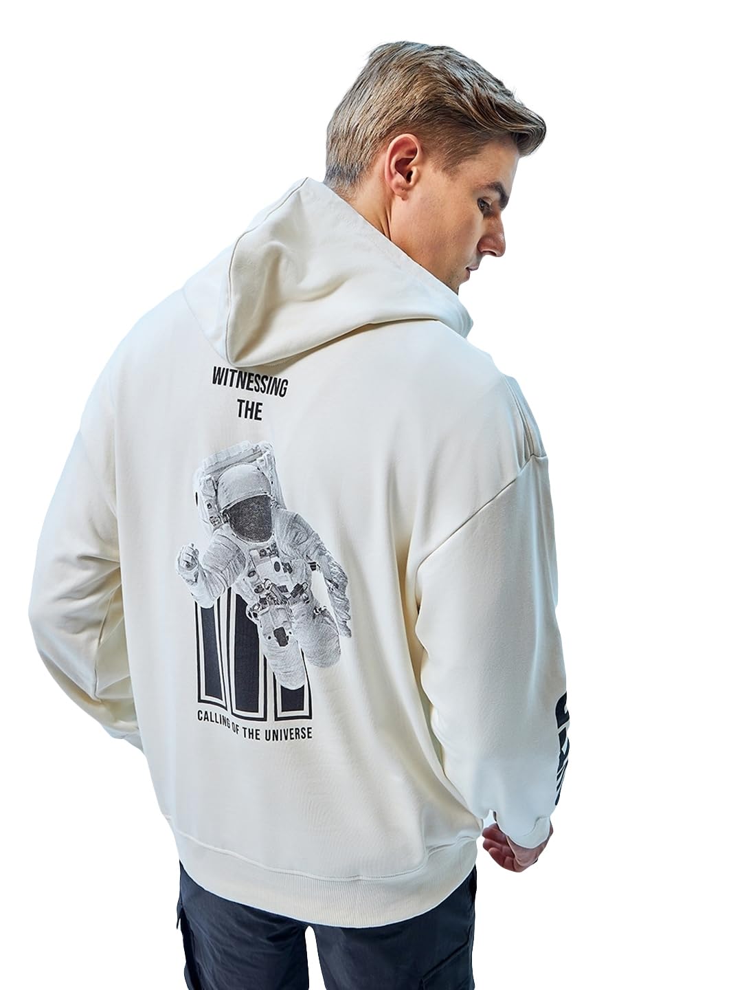 Bewakoof Mens Graphic Print Oversized Fit Hoodie_597137_Pink_2XL